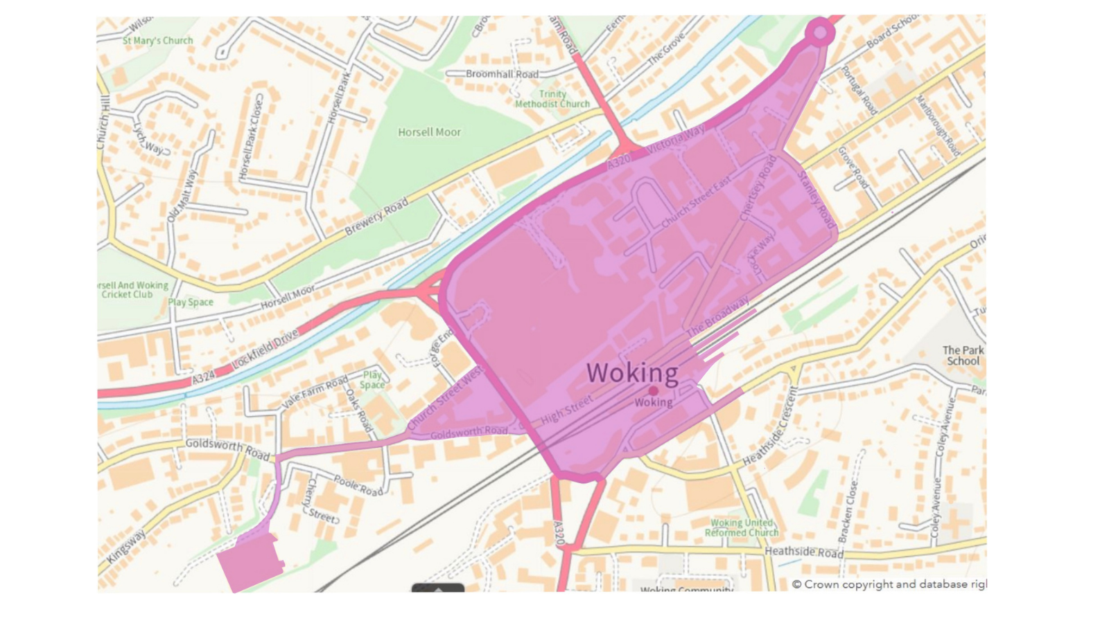 Woking Town Centre Saturation Zone