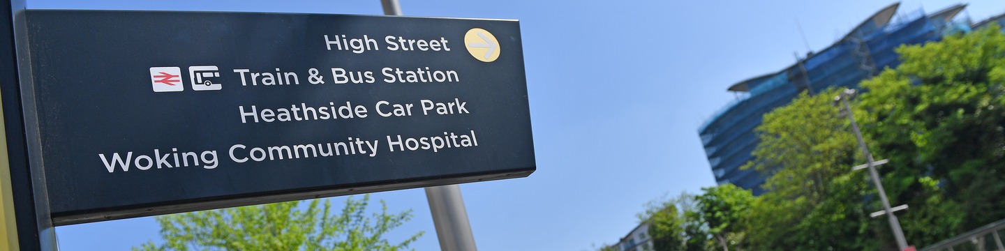 Finger post in Victoria Square pointing in the direction of travel