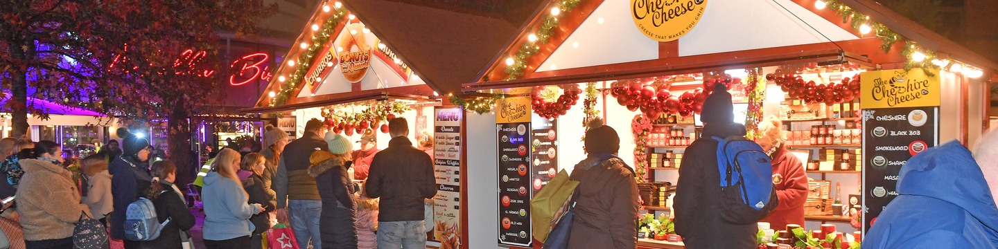 Christmas market in Jubilee Square, Woking