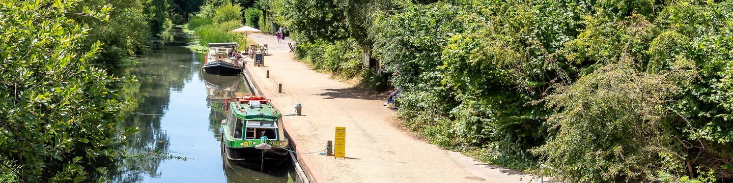 Canal boat on Basingstoke Canal