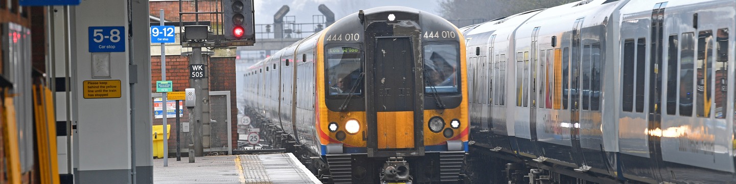Train at Woking Train Station